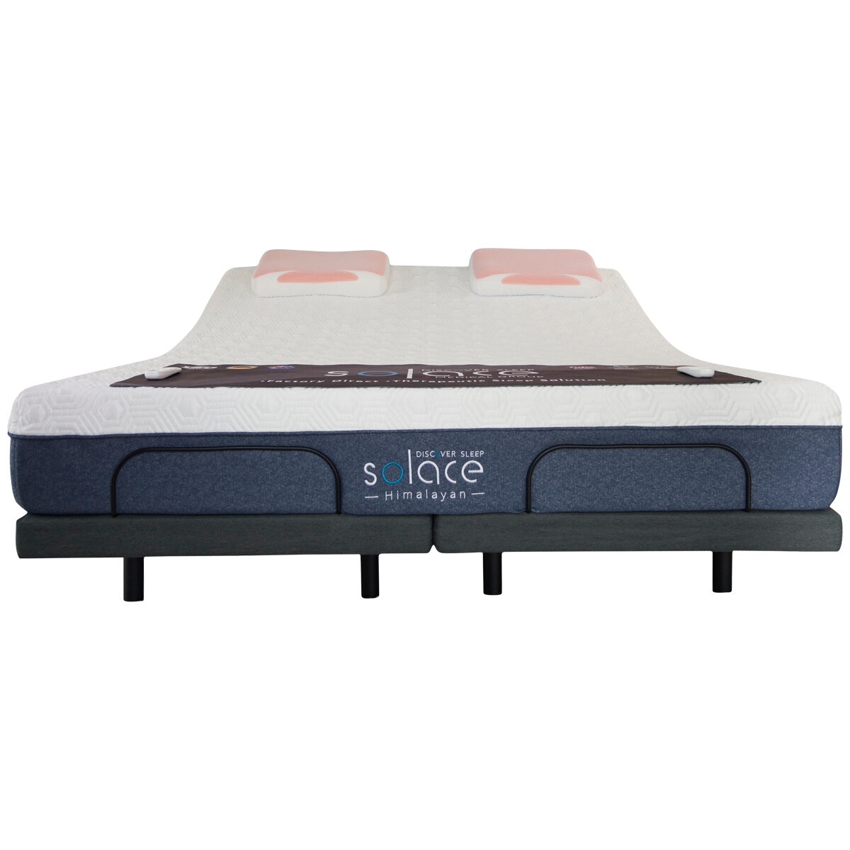 Solace Himalayan Mattress + Better Sleep Adjustable Base Full King Charcoal Grey