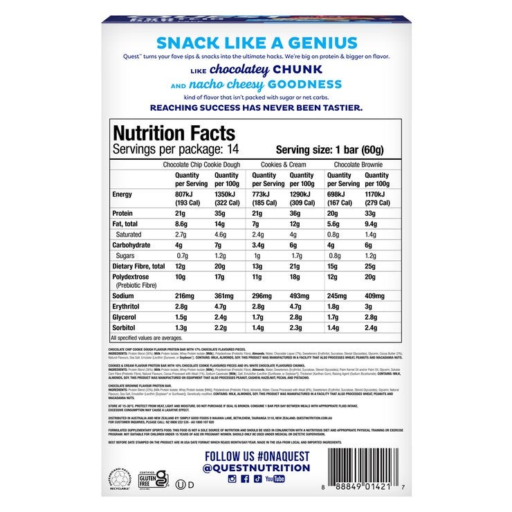 Quest Protein Bars Variety Pack 840g Quest Protein Bars Variety Pack 840g