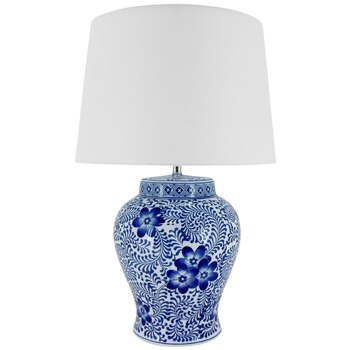 NF Living Aria Blue & White Ceramic Lamp