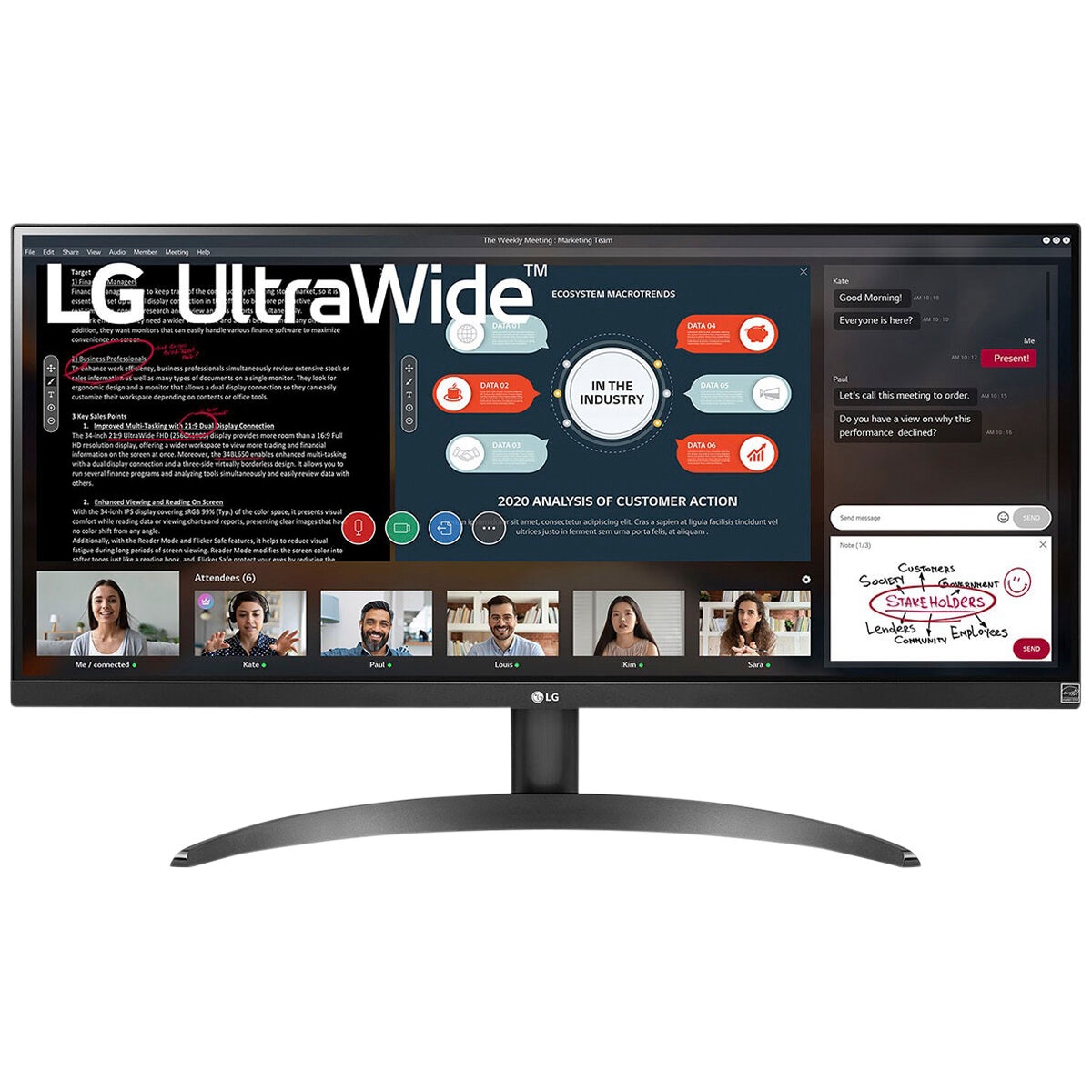 LG 29 Inch 219 UltraWide Full HD IPS Monitor with AMD FreeSync 29WP500-B