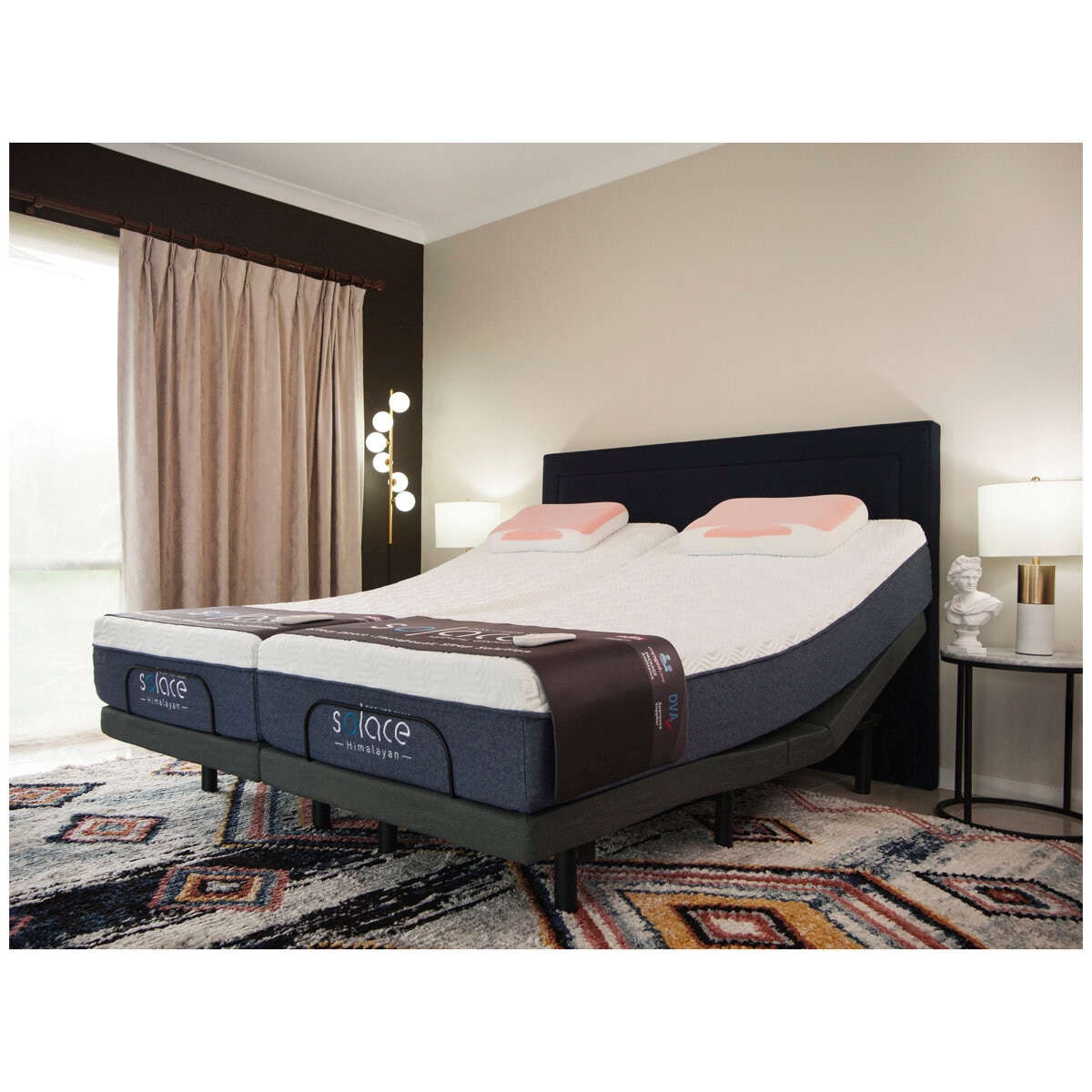 Solace Himalayan Mattress + Better Sleep Adjustable Base Split Super King