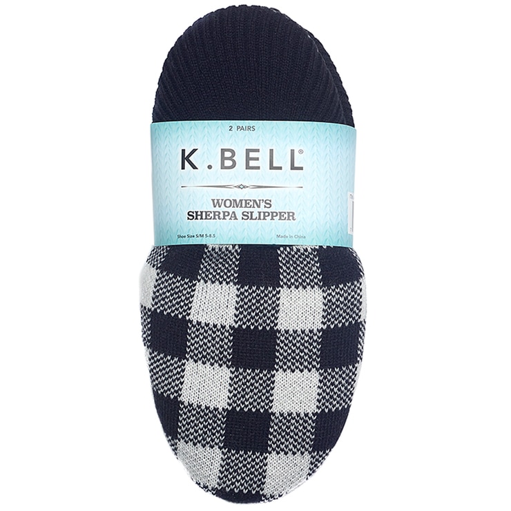 K. BELL Ladies Sherpa Slipper 2Pair Pack Costco Australia