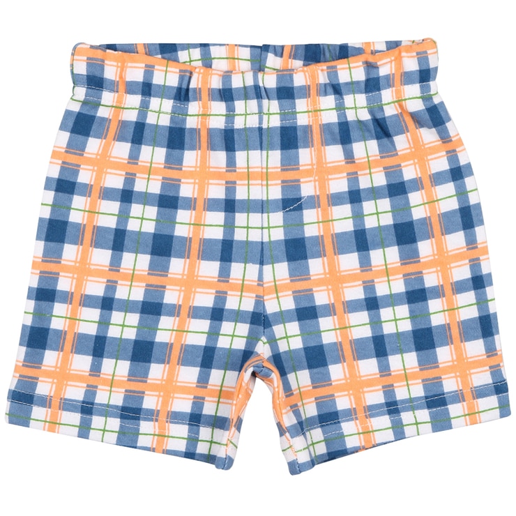 Peanut Shell 2pc Baby Set - Orange Top/Check Shorts Peanut Shell 2pc Baby Set - Orange Top/Check Shorts