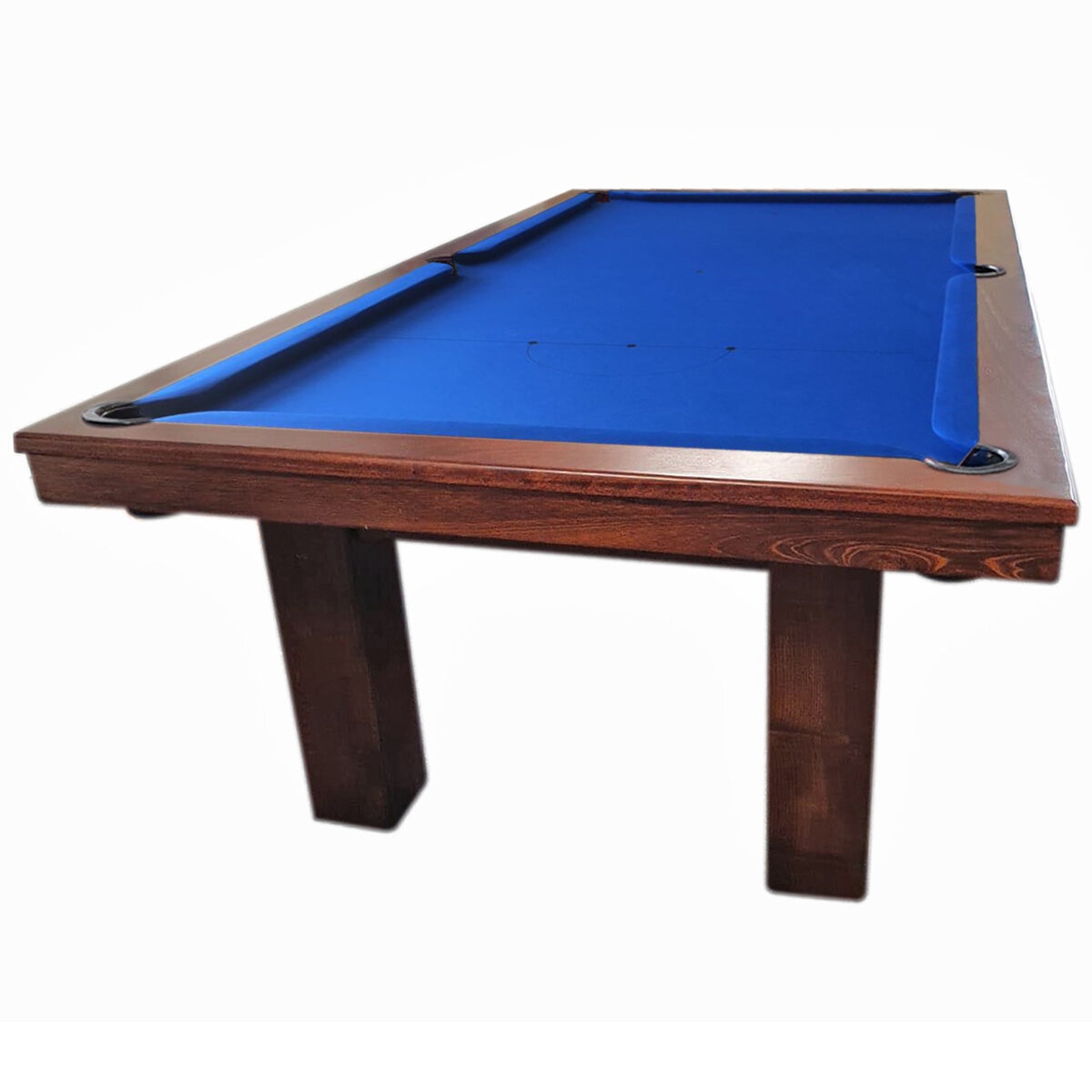 All Table Sports Regent Rise 8ft Pool Table Walnut Wood Royal Blue Felt