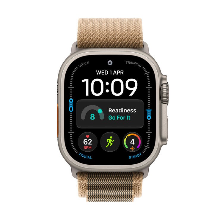 Apple Watch Ultra 4 GPS + Cellular 49mm Natural Titanium Case with Desert Alpine Loop