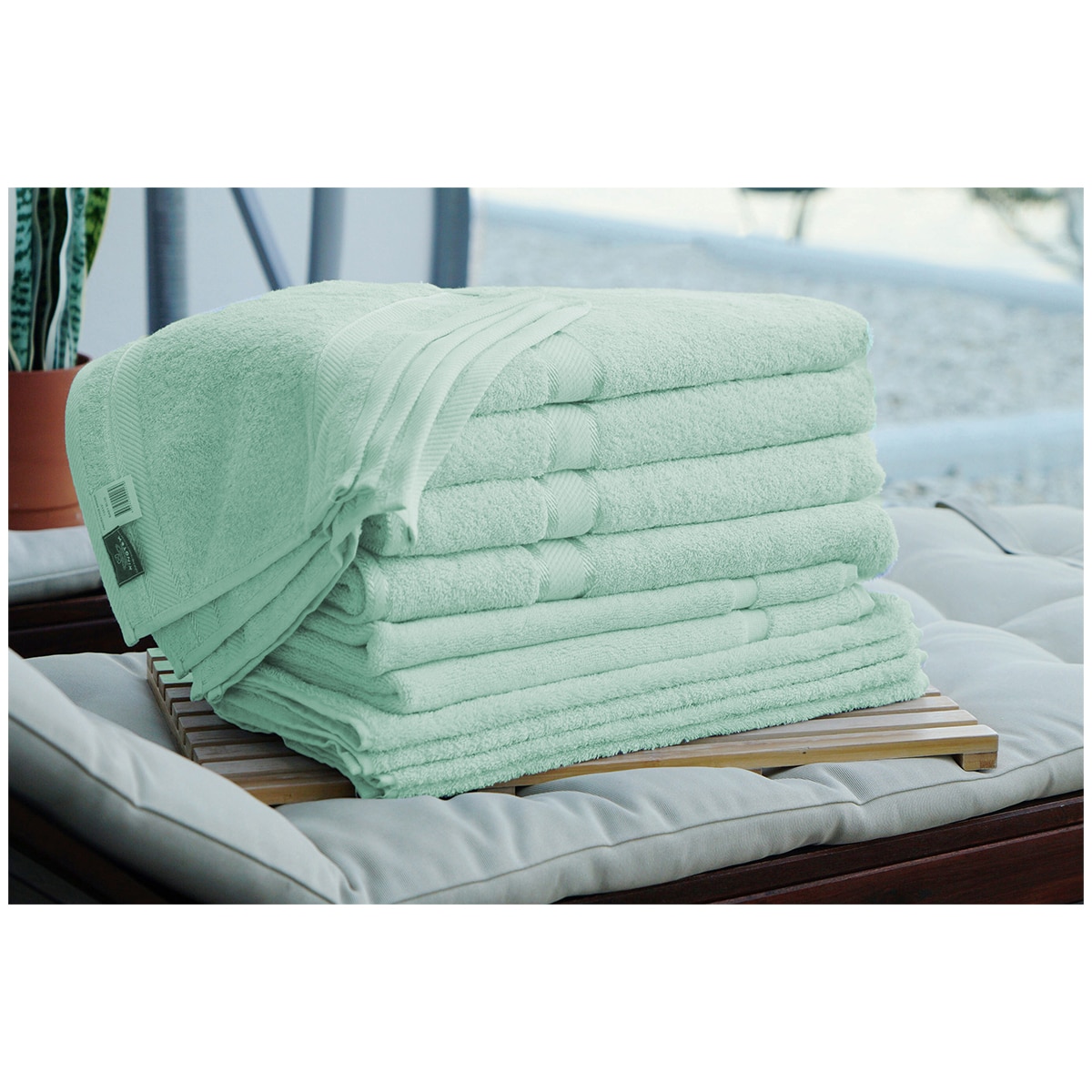 Kingtex Plain dyed 100% Combed Cotton towel range 550gsm Bath Sheet set 14 piece - Frost