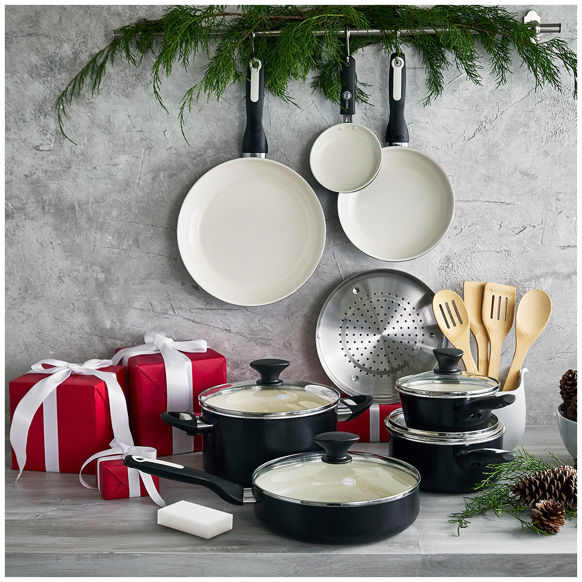 GreenPan Rio Ceramic Non-Stick Cookware 17 Piece Set