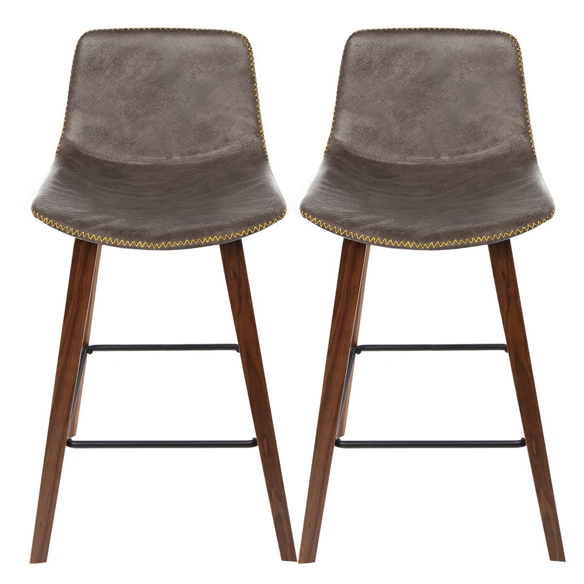 Artiss Cafe 2 Pack Barstool Wood Walnut