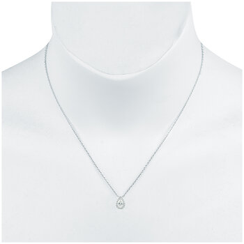 18KT White Gold 0.85ctw Diamond Pear Pendant