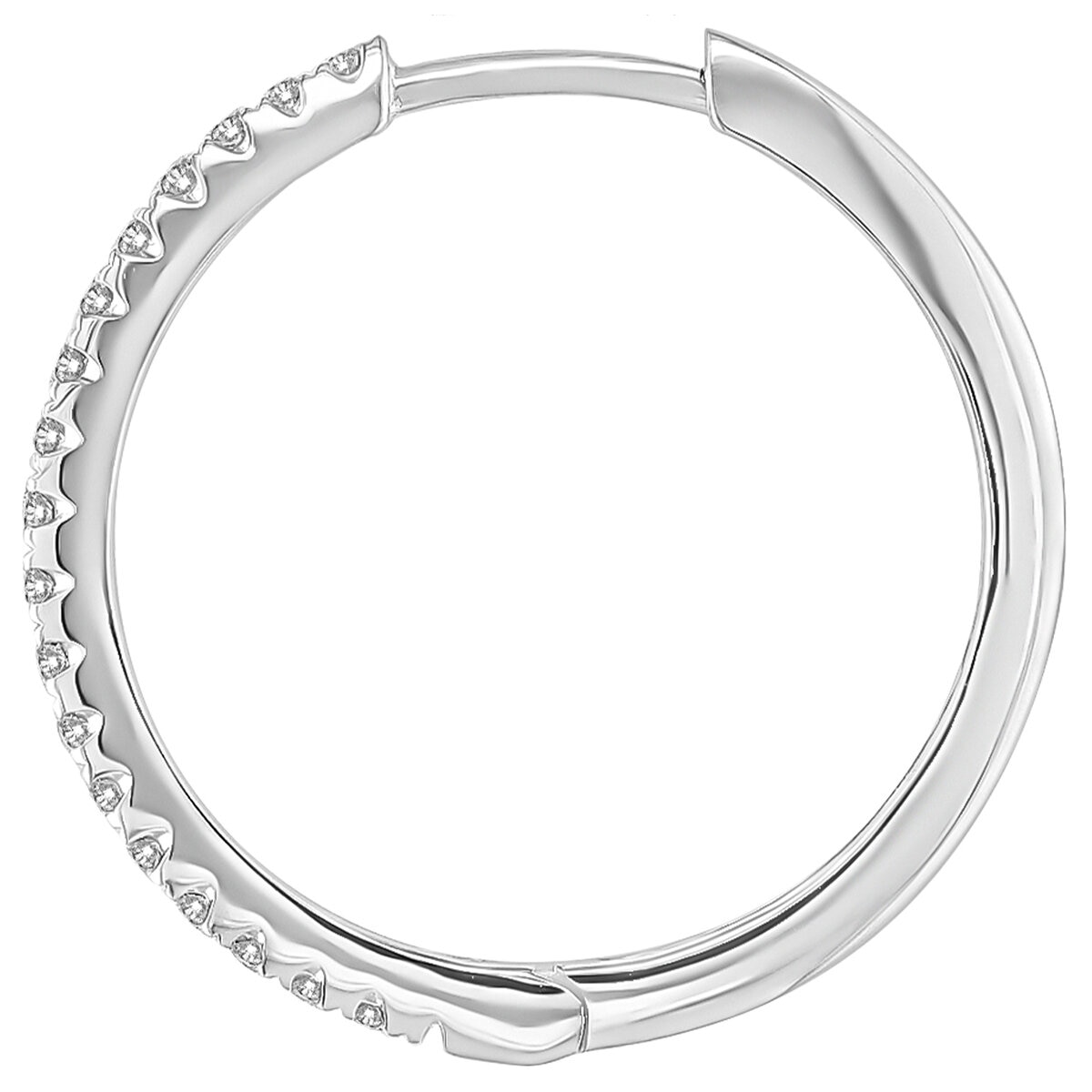 18KT White Gold 0.25ctw Diamond Hoop Earrings