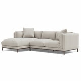 Valencia Bergen Fabric Sectional Lounge Left Chaise Beige Valencia Bergen Fabric Sectional Lounge Left Chaise Beige