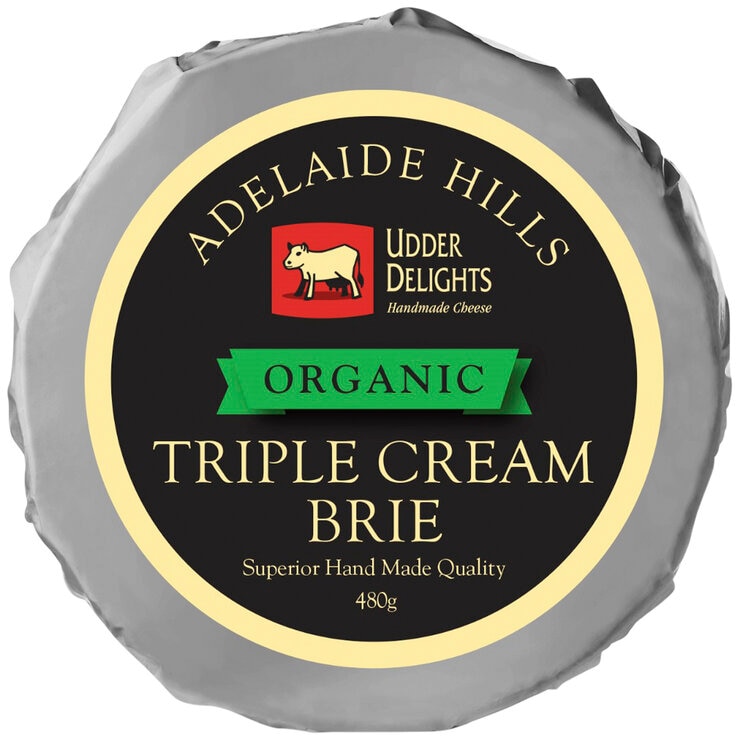 Udder Delights Organic Triple Cream Brie 480 gram Udder Delights Organic Triple Cream Brie 480 gram