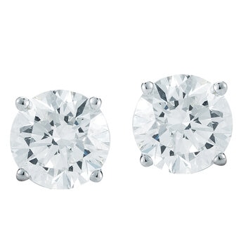 18KT White Gold 1.50ctw Round Brilliant Cut Diamond Stud Earrings