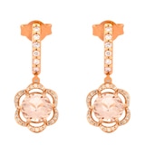 0.27ctw Diamond with Morganite Flower Earrings