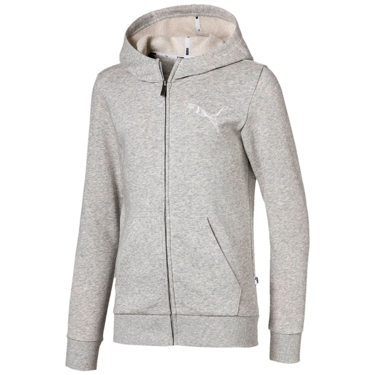 girls grey puma hoodie