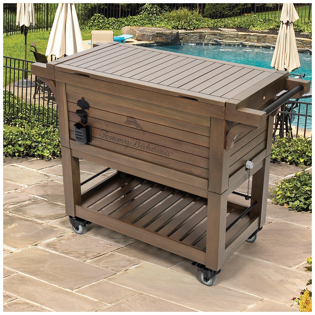 Tommy Bahama Rolling Wood Cooler