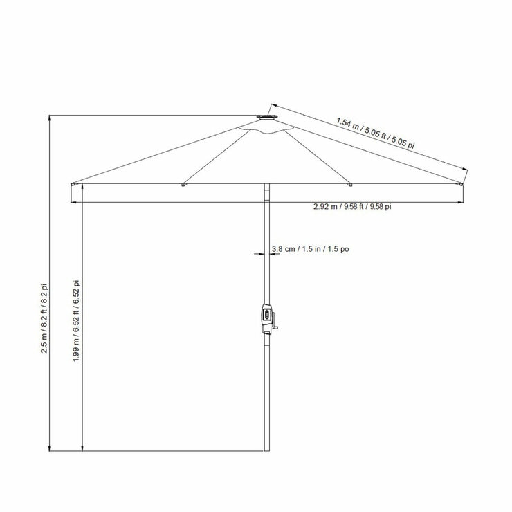 SunVilla Tan LED Market Umbrella 3M SunVilla Tan LED Market Umbrella 3M