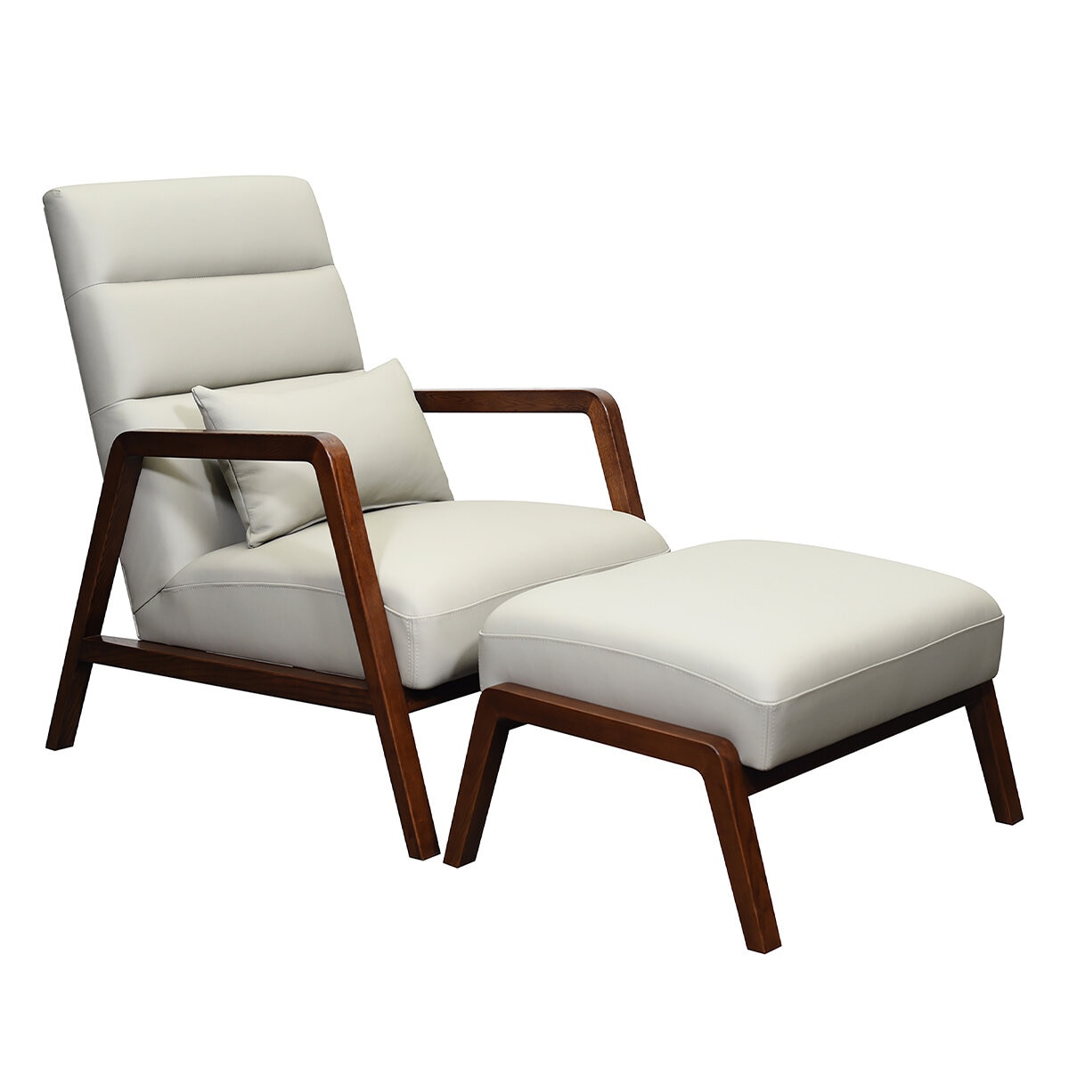 Moran Norfolk Accent Chair and Ottoman, Capital Leather