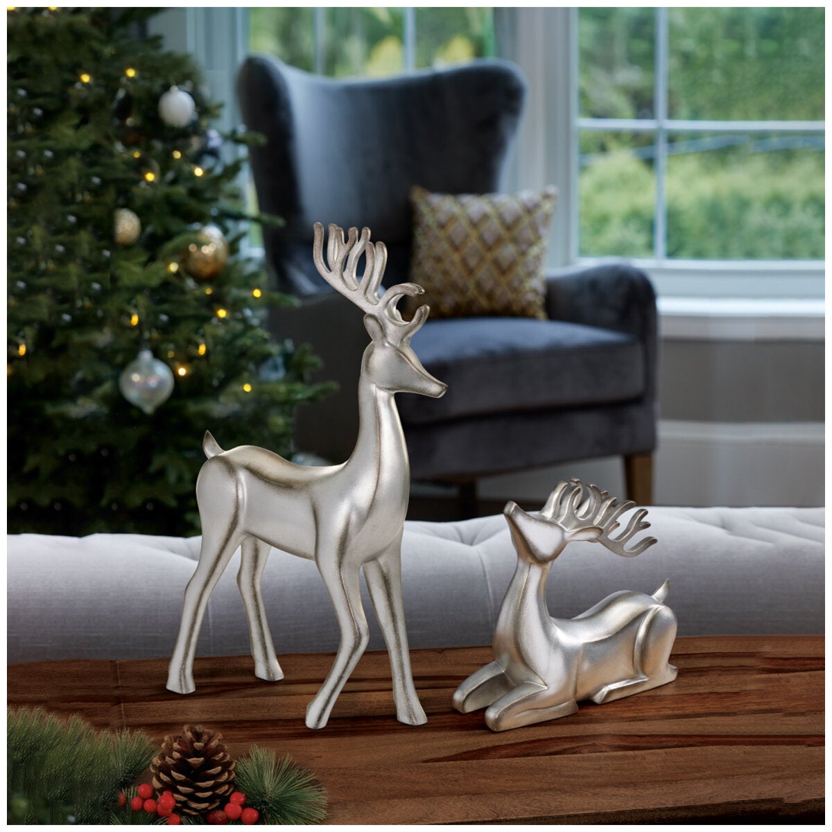 Resin Tabletop Deer Set 2 Piece Resin Tabletop Deer Set 2 Piece