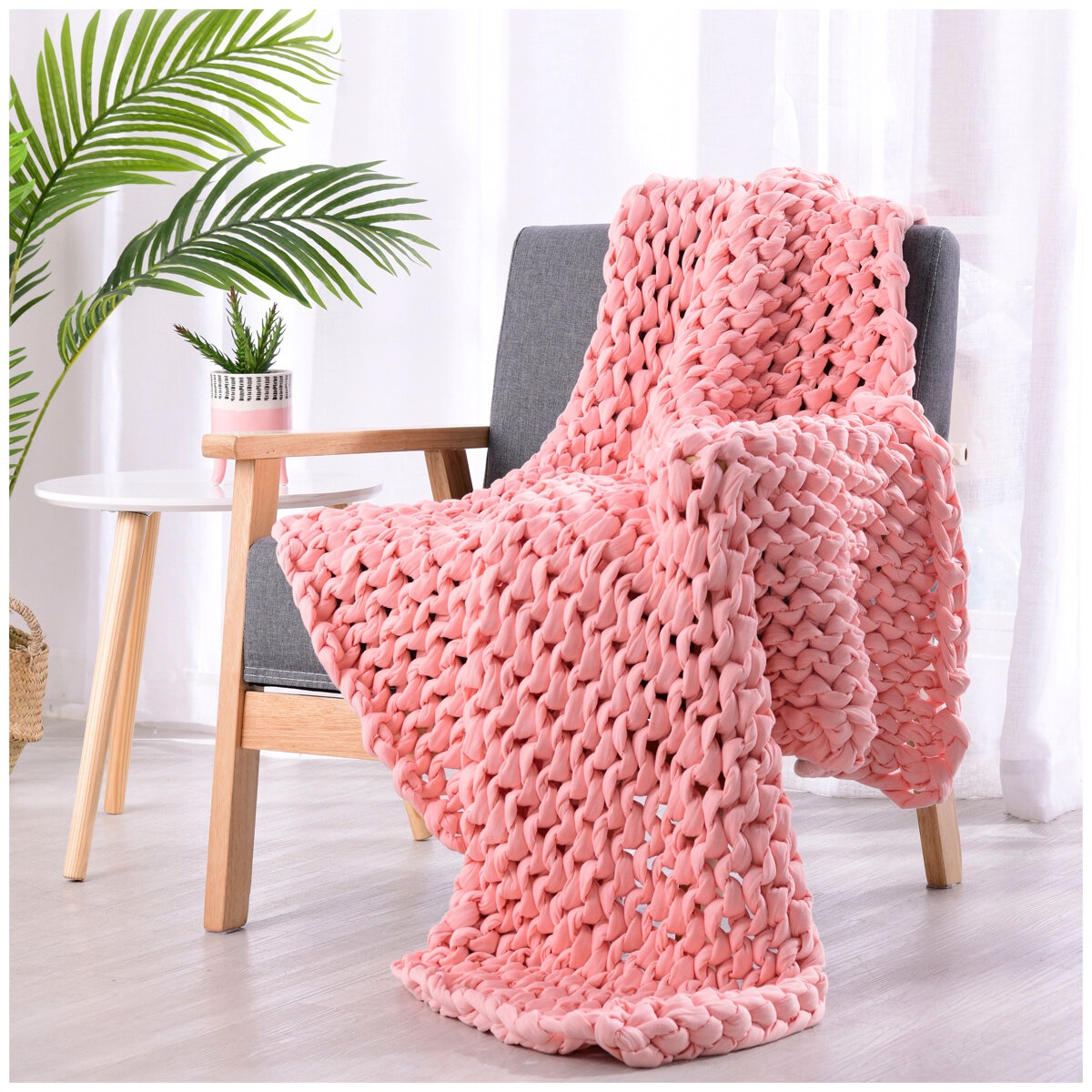 Onkaparinga Knitted Weighted Blanket 6 kg Peach