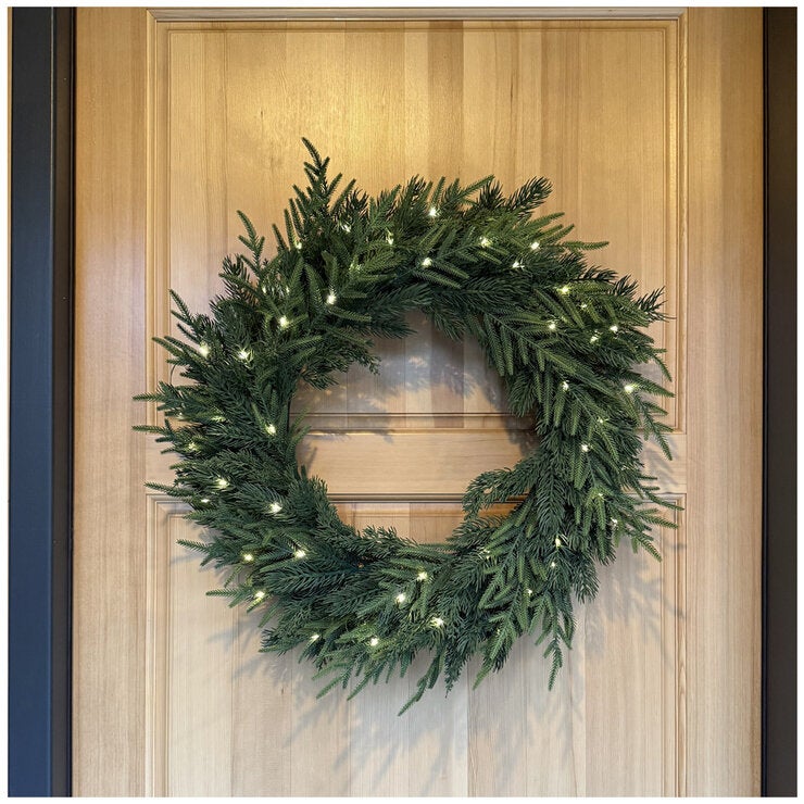 CGH Pre-Lit 30 Inch Holiday Norfolk Pine Wreath CGH Pre-Lit 30 Inch Holiday Norfolk Pine Wreath