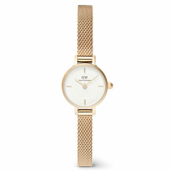 Daniel Wellington Petite Mini Evergold White Dial Gold Mesh Strap Women's Watch DW00100745