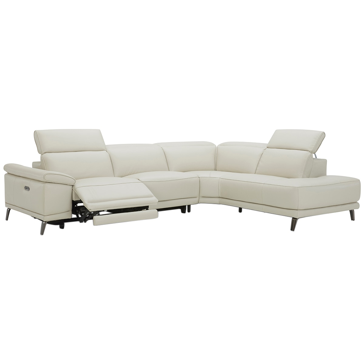 GilmanCreek Leather Power Sectional with Power Recliner
