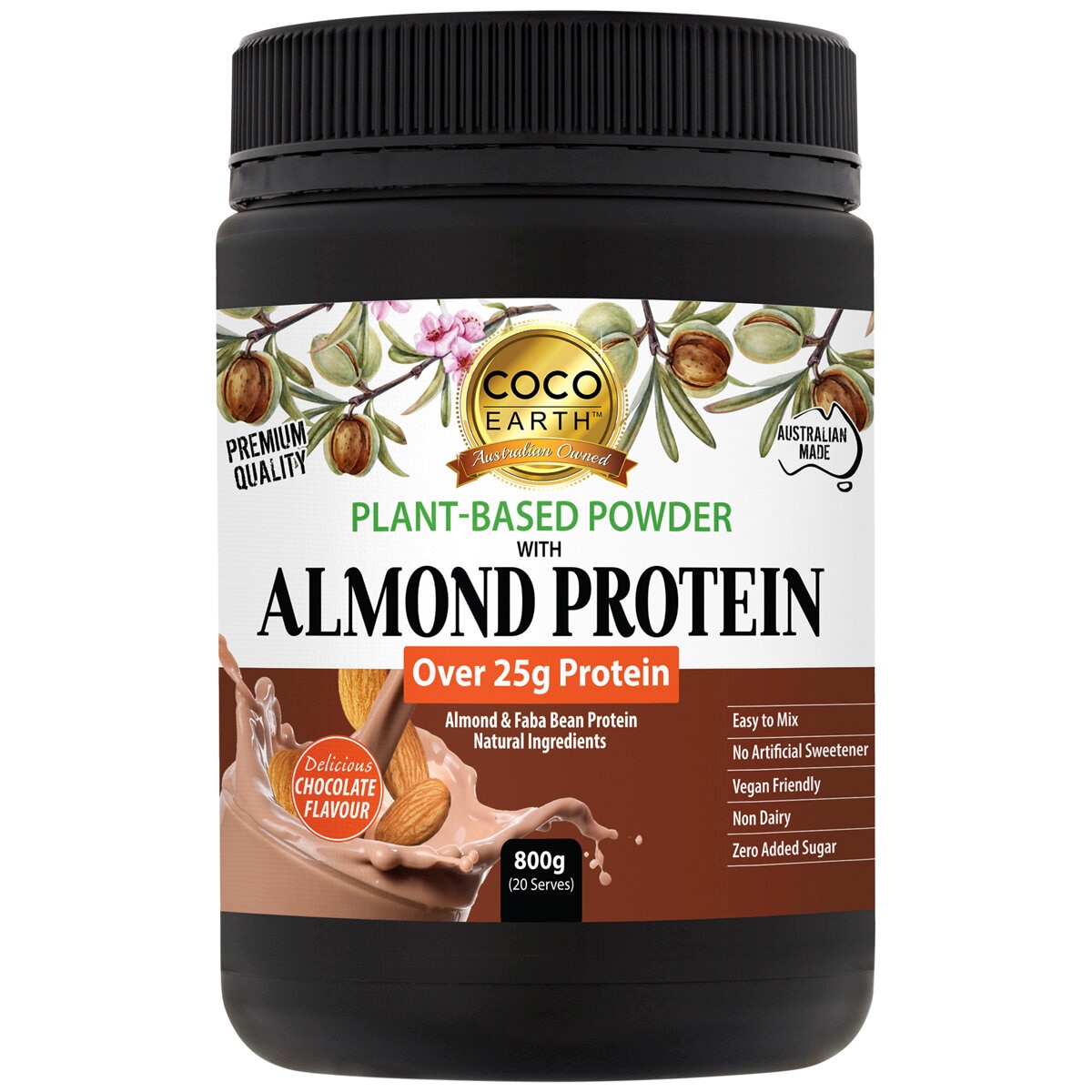 Coco Earth Almond Protein Chocolate Flavour 800g