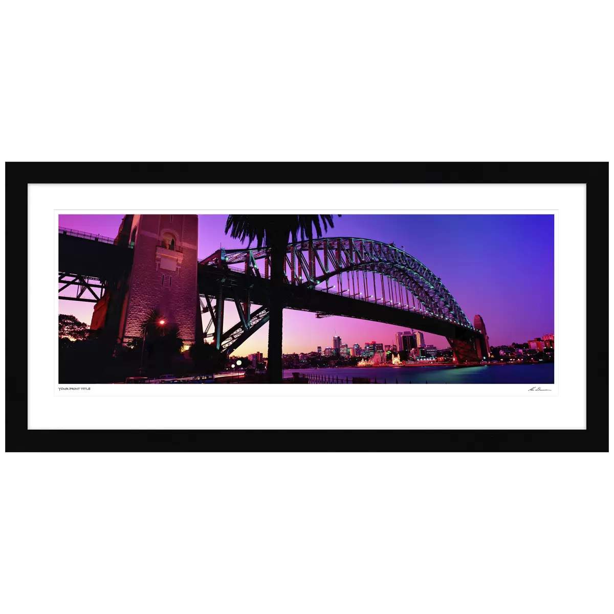 Ken Duncan Sunset Sydney Harbour Bridge Black Framed Print 101.2 x 51.9 cm