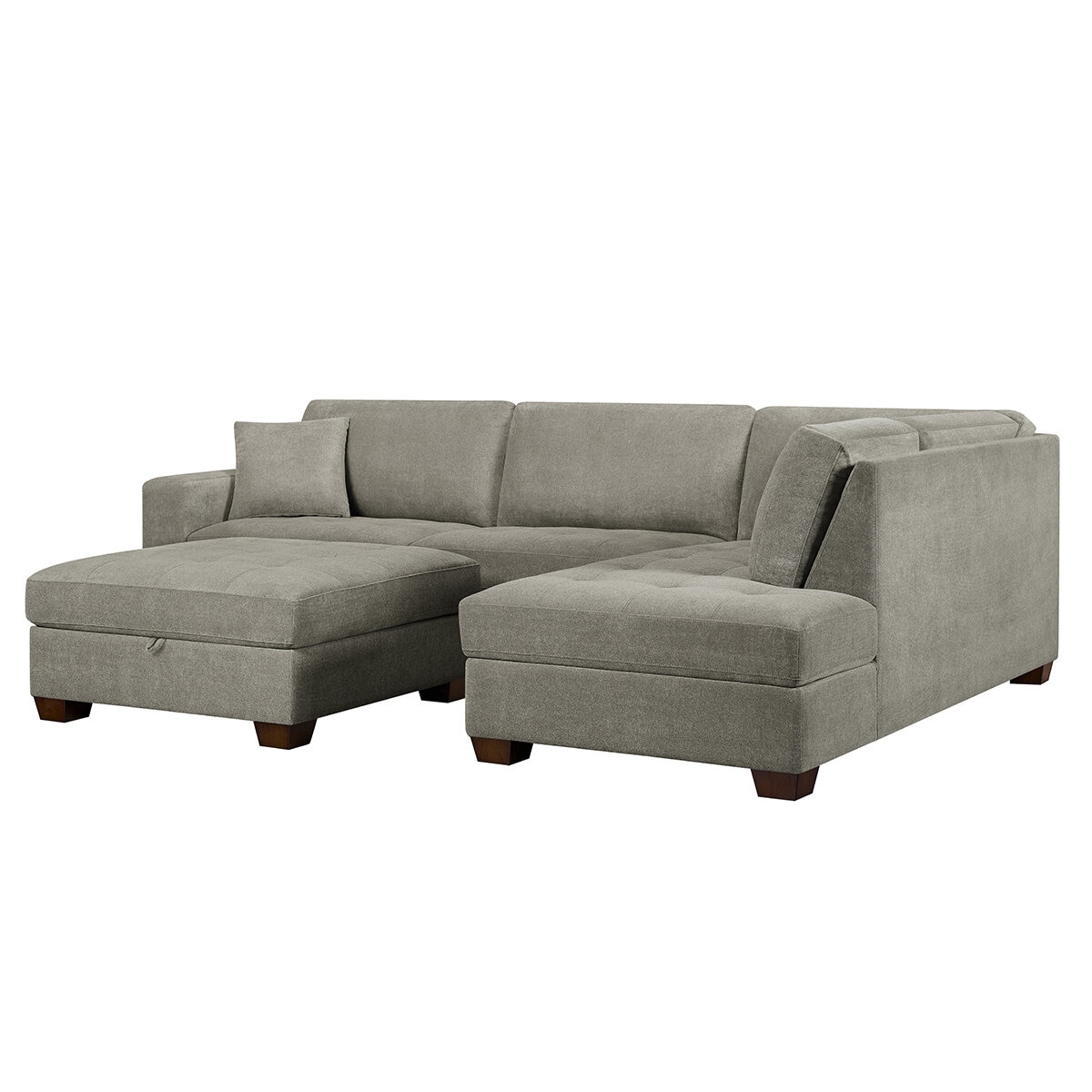Thomasville Fabric Sectional With Storage Ottoman