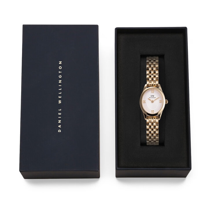 Daniel Wellington Ophelia Mini White Dial Gold Beans Link Strap Women's Watch DW00100803