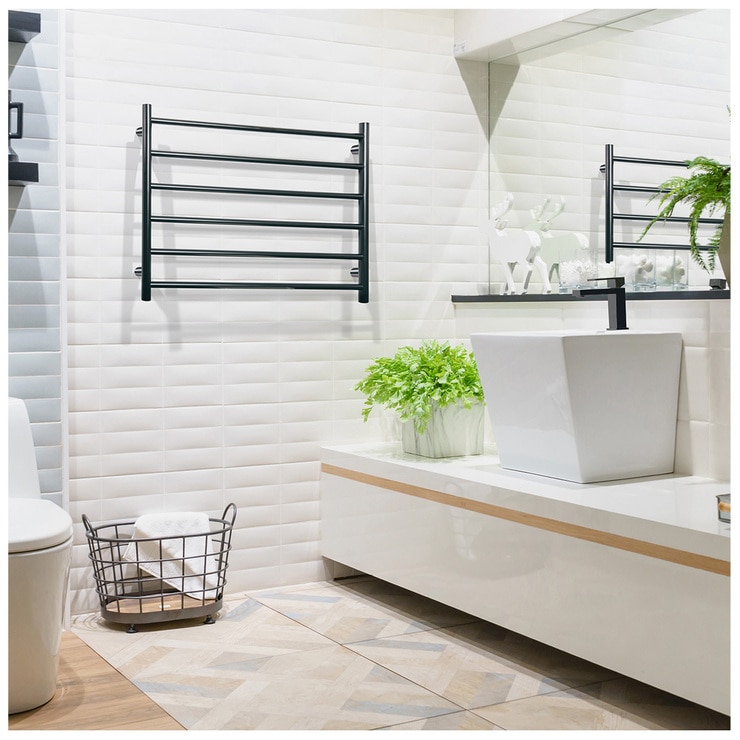 Linsol Allegra 6 Bar Heated Towel Rail Matte Black Costco Australia