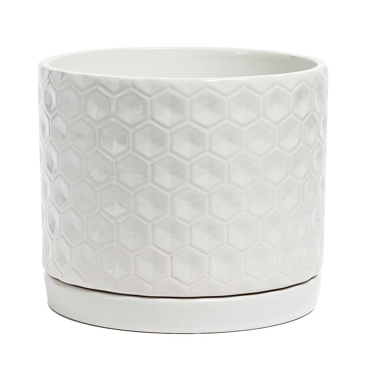 over&back Set of 2 Honeycomb Ceramic Planters
