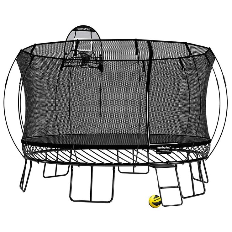 Springfree All Black 4M Jumbo Round Trampoline Bundle