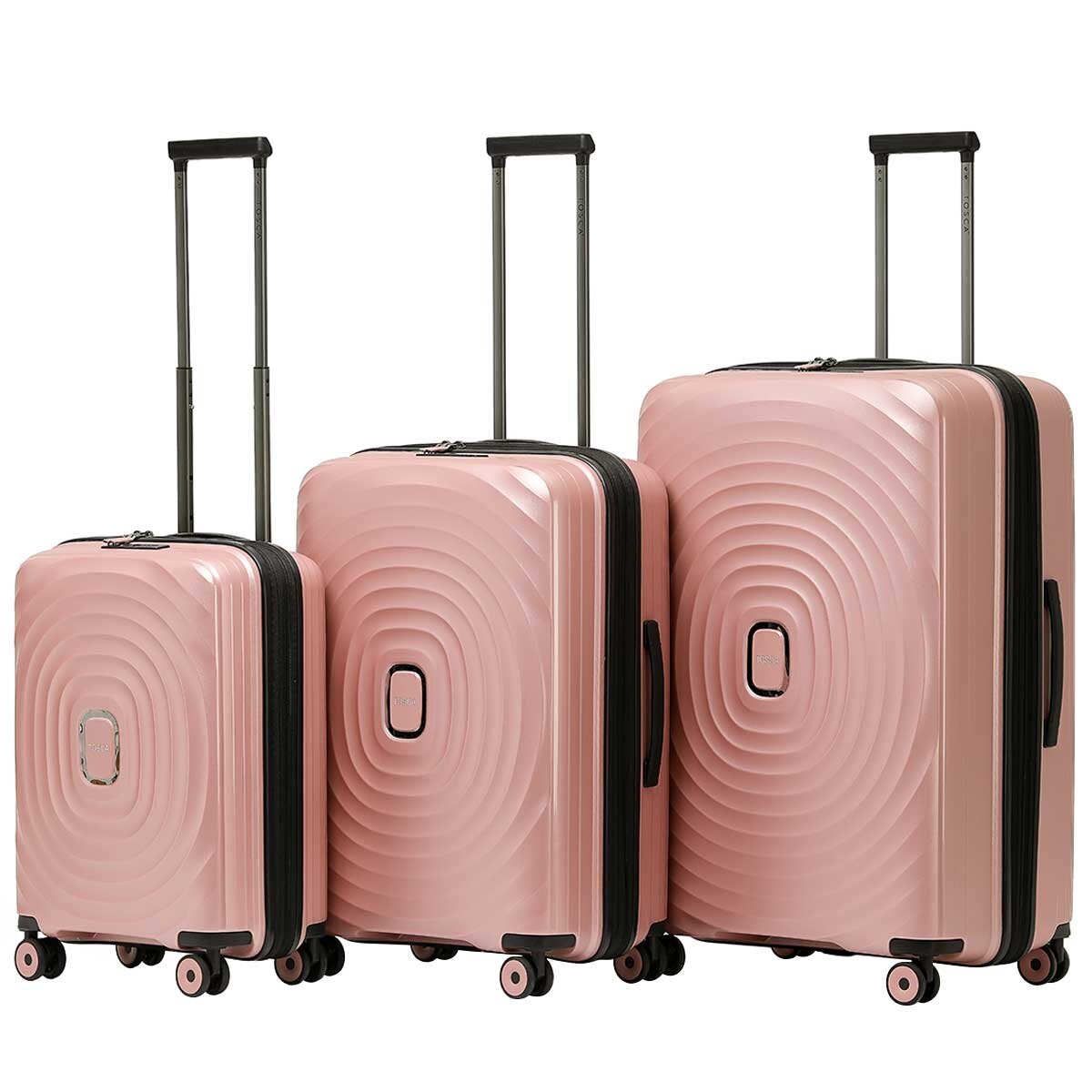 Tosca Eclipse 3 Piece Luggage Set Rose Gold