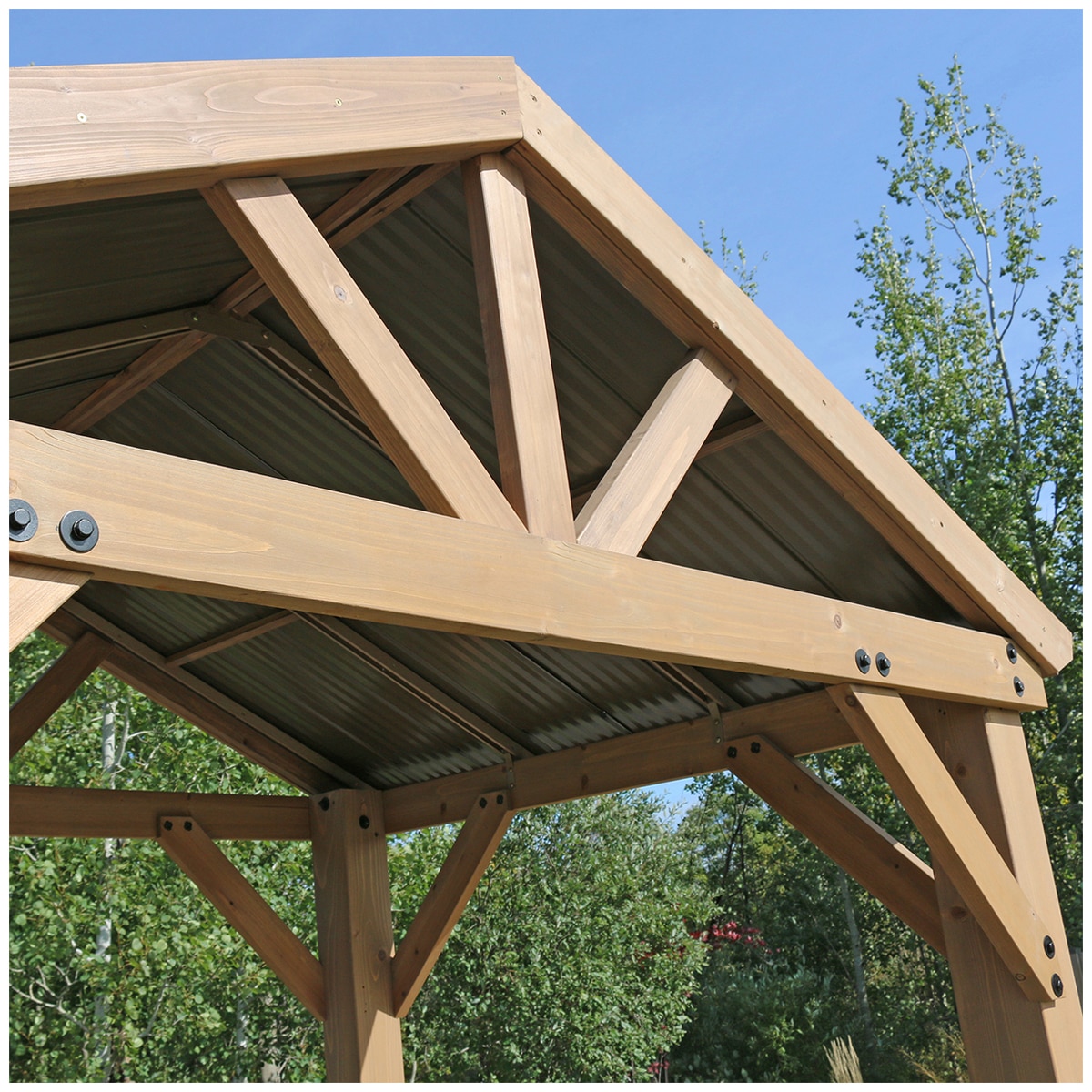 Yardistry 2.13 x 1.64 m Wooden Backyard Pavilion Gazebo