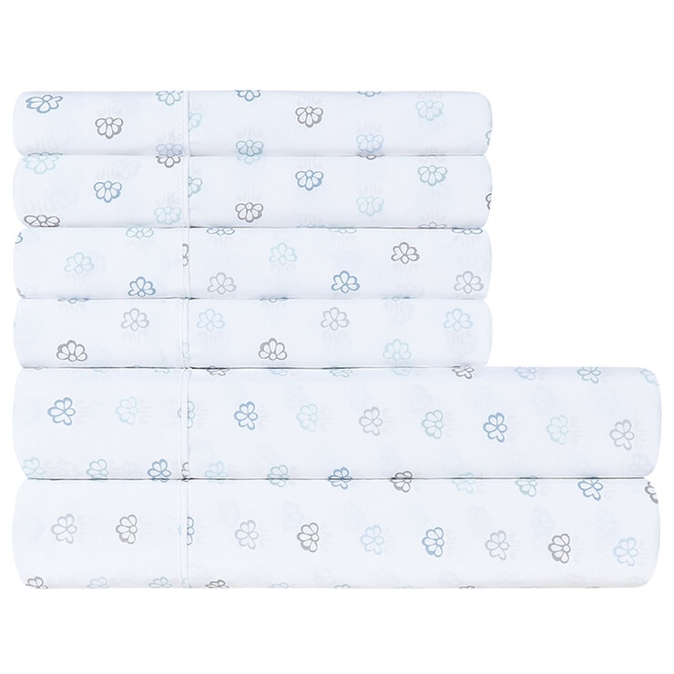 South Point Home Fashions Microfiber 6 Piece Sheet Set King Provence Medallion