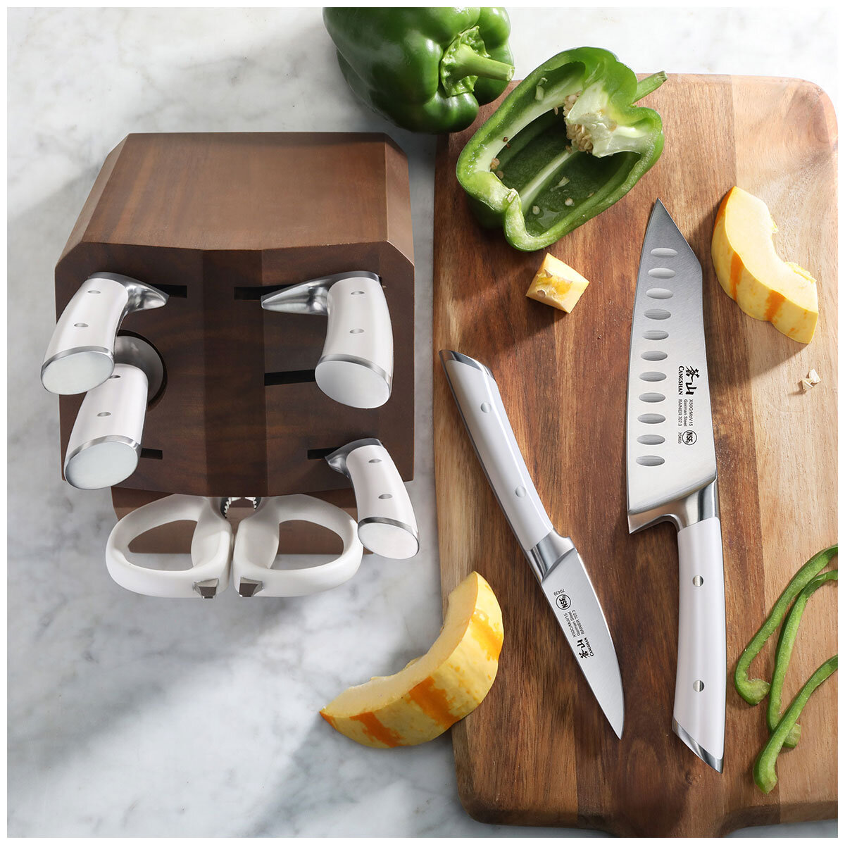 Cangshan Rainer Series Knife Block 8 Piece Set White