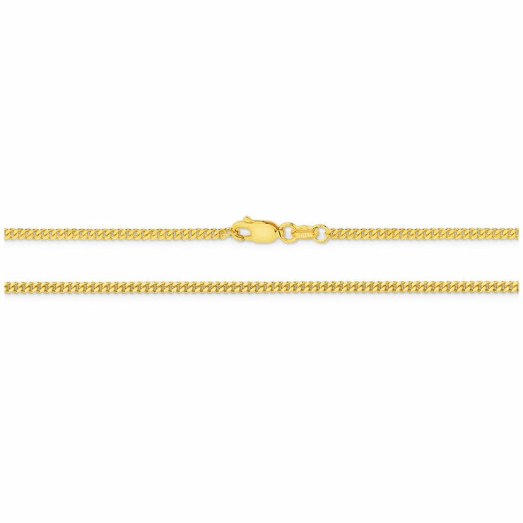 18KT Yellow Gold Diamond Cut Curb Bracelet 3.3g