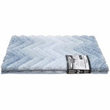 Riviera Homes Chevron Bath Mat 2 Pack New Blue