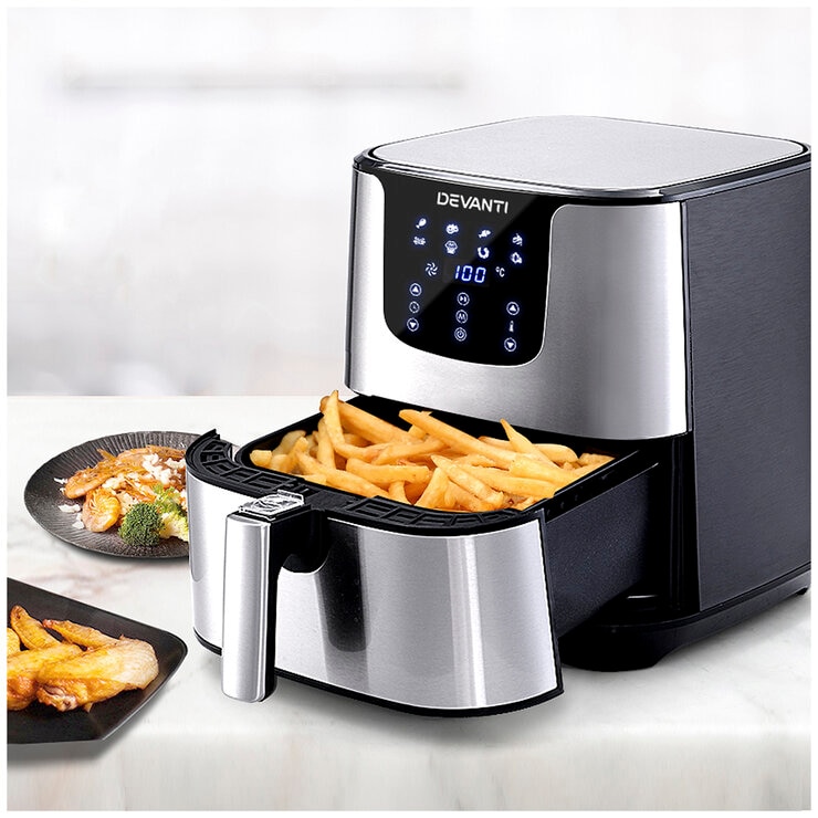 Devanti 7L Digital Air Fryer, Silver Devanti 7L Digital Air Fryer, Silver