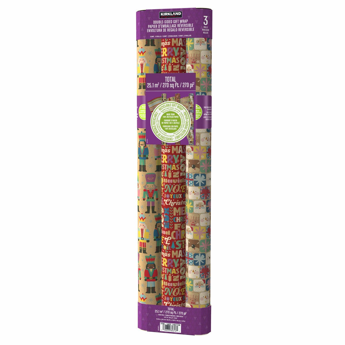 Kirkland Signature Brights Kraft Gift Wrap 3 Pack Kirkland Signature Brights Kraft Gift Wrap 3 Pack