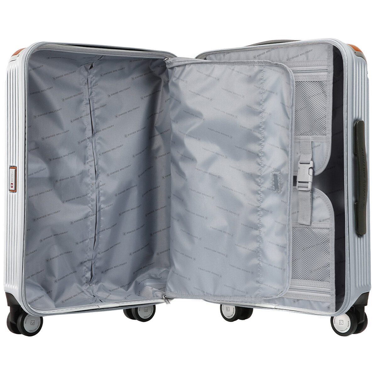Swiss Military Carry On Luggage Chrome Silver