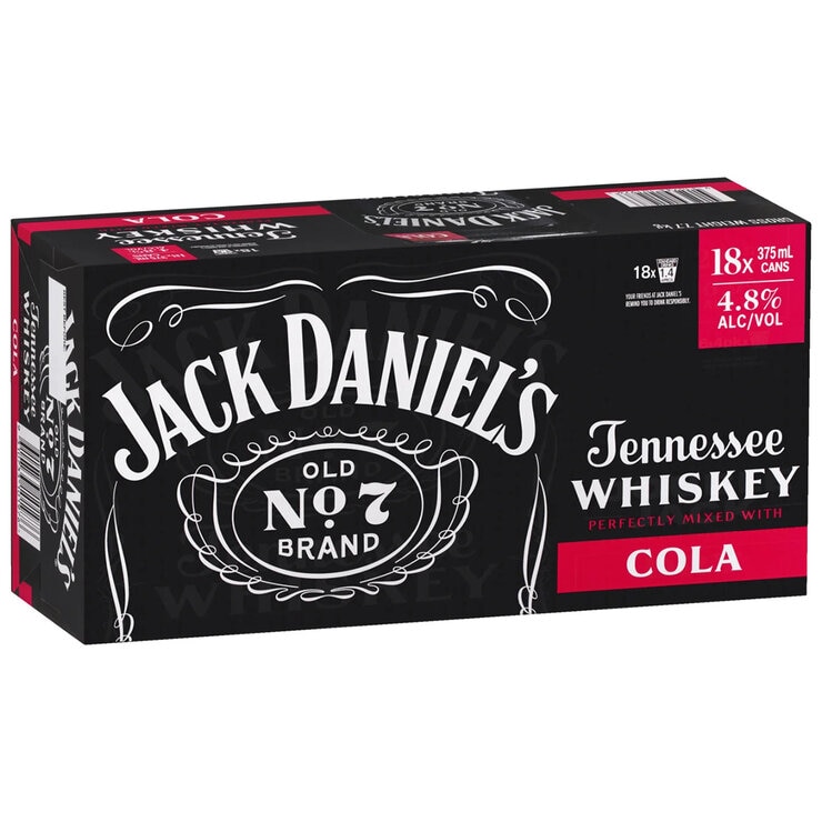 Jack Daniel's Tennessee Whiskey & Cola 18 x 375ml