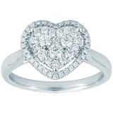0.49ctw Heart Cluster Ring