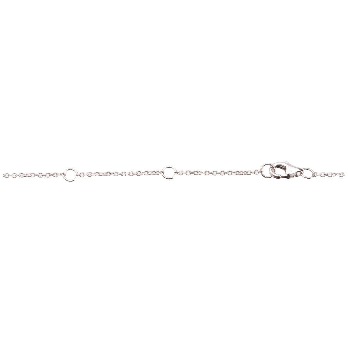 18KT White Gold 0.29ctw Circle Ribbon Necklace