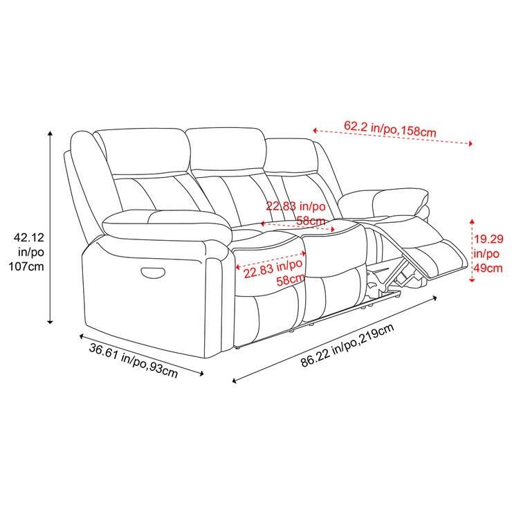 Valencia Charlie 3-Seater Leather Recliner Lounge Chocolate Color Valencia Charlie 3-Seater Leather Recliner Lounge Chocolate Color