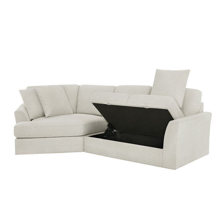 Thomasville 2 Piece Fabric Sofa With Wedge Seat And Storage