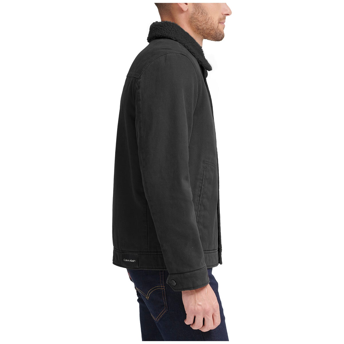 Calvin Klein Canvas Sherpa Jacket Black