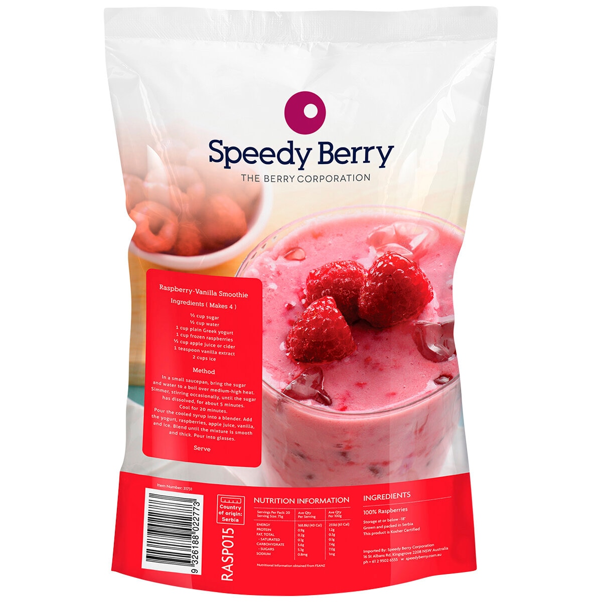 Speedy Berry Raspberries 1.5kg